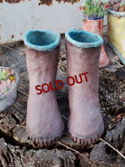 画像2: 栃尾さんの陶器のブーツ/リボン（22-3）