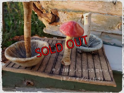 画像4: キノコ鉢×ノートのお皿+キノコオブジェ付き（20-5）