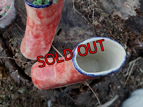 画像4: 栃尾さんの陶器のブーツ〜レインシューズ/赤（22-3）