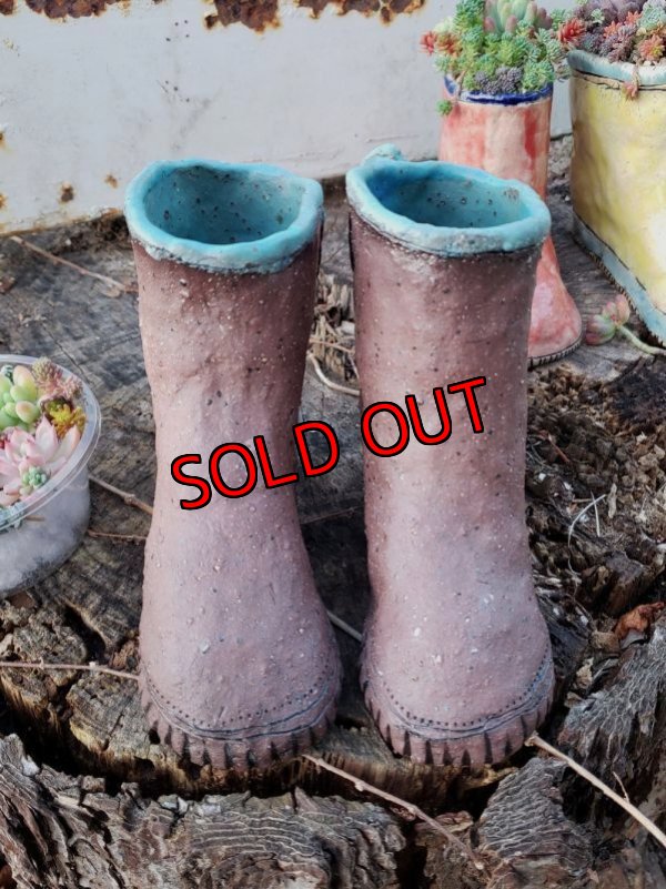 画像2: 栃尾さんの陶器のブーツ/リボン（22-3）