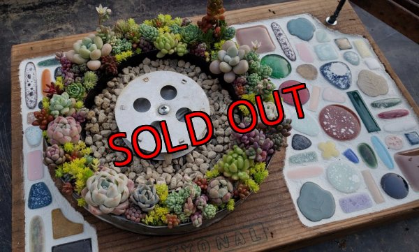 画像3: (1)WS/花とタイルと音楽と/置き型   〜レコードプレーヤー〜（25-6）