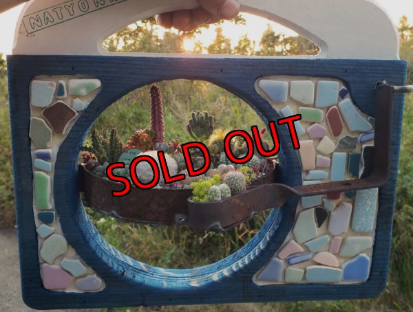 画像7: (1)WS/花とタイルと音楽と/掛け型   〜レコードプレーヤー〜（25-6）