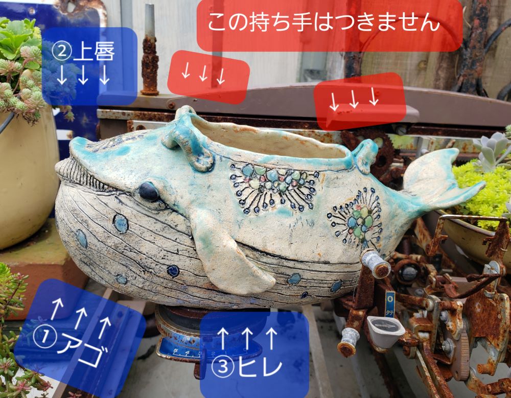 画像: 再販/栃尾さんの陶器のクジラ鉢（24-12）