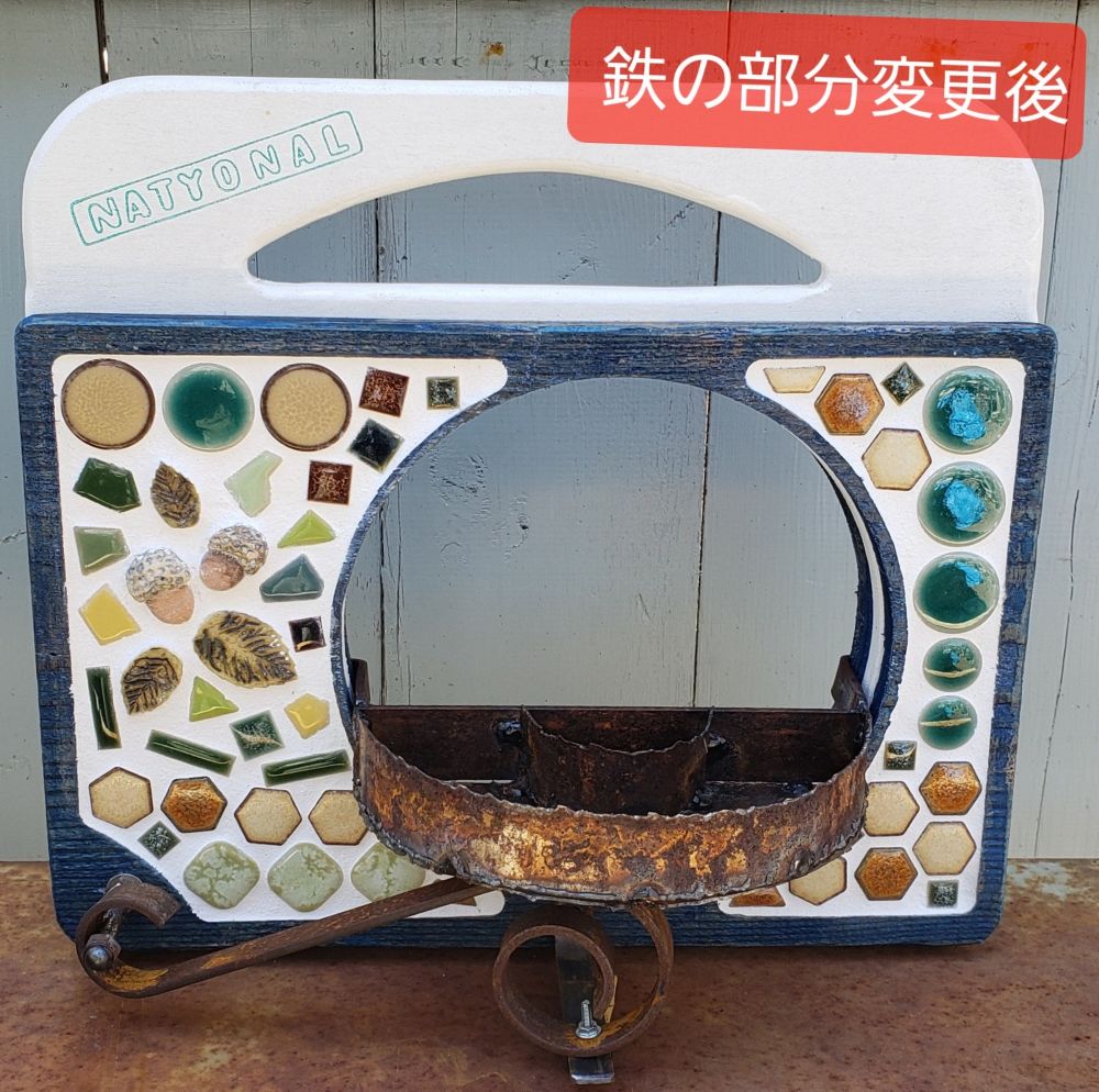 画像: (1)WS/花とタイルと音楽と/掛け型   〜レコードプレーヤー〜（26-10）＊