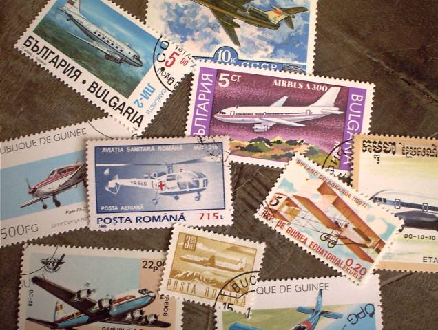 画像: ドイツ　キューバ　チェコの切手シリーズ　飛行機　 10枚セット